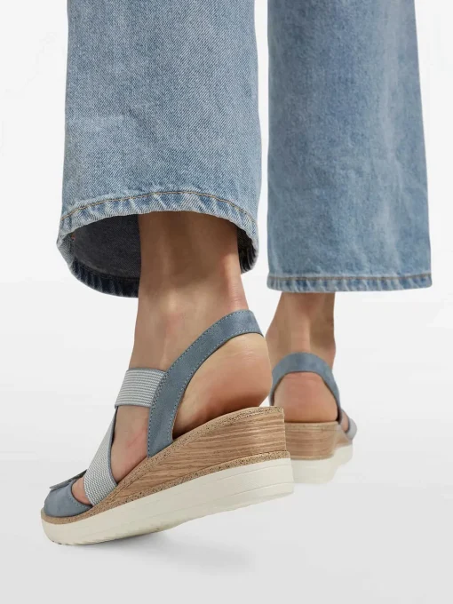 Blauwe Sandalette Sleehak