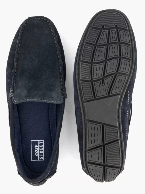 Blauwe Suede Comfort Instapper