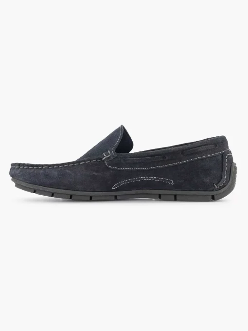 Blauwe Suede Comfort Instapper