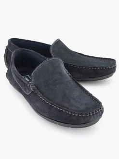 Blauwe Suede Comfort Instapper