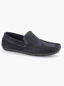 Blauwe Suede Comfort Instapper