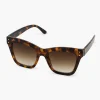 Bruine Cat Eye Zonnebril Print