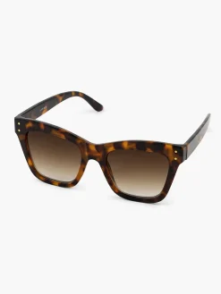 Bruine Cat Eye Zonnebril Print
