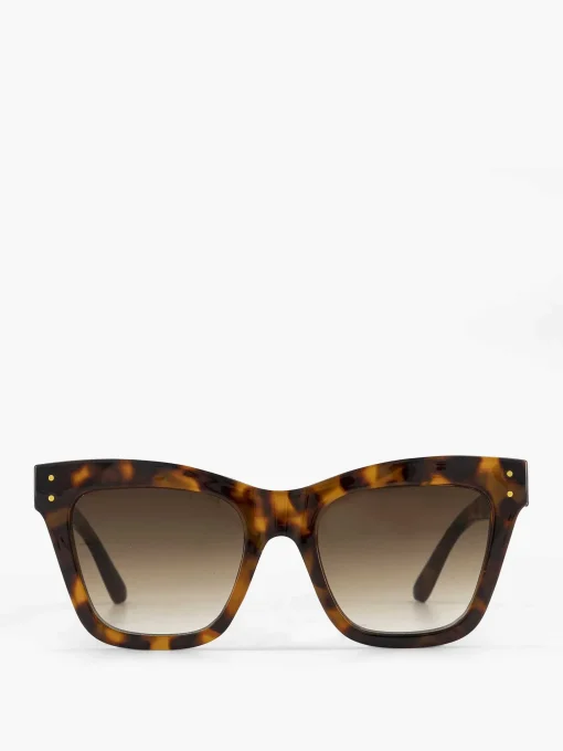 Bruine Cat Eye Zonnebril Print