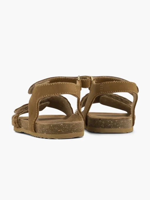 Bruine Leren Sandalen Panterprint