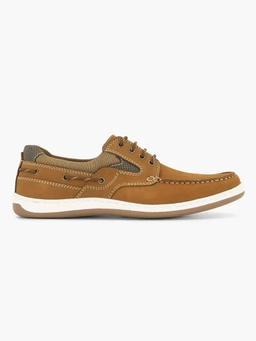 Bruine Leren Veterschoen