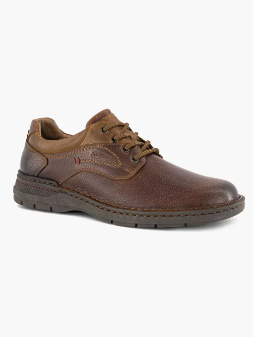 Bruine Leren Veterschoen