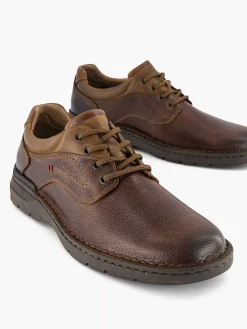 Bruine Leren Veterschoen