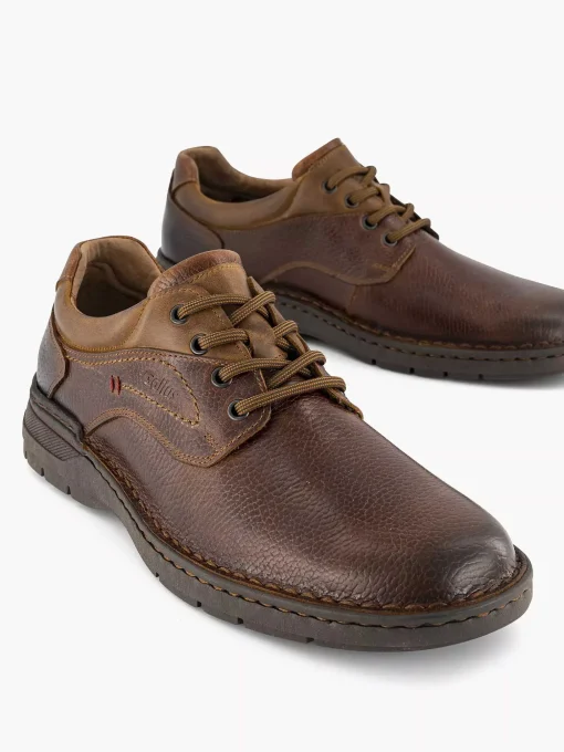 Bruine Leren Veterschoen
