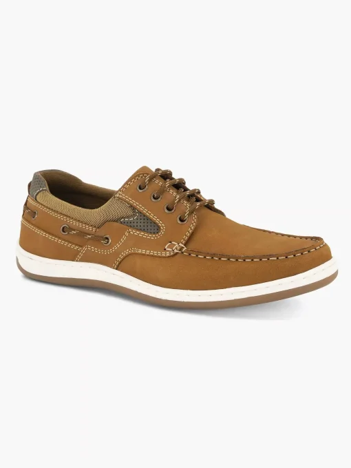Bruine Leren Veterschoen