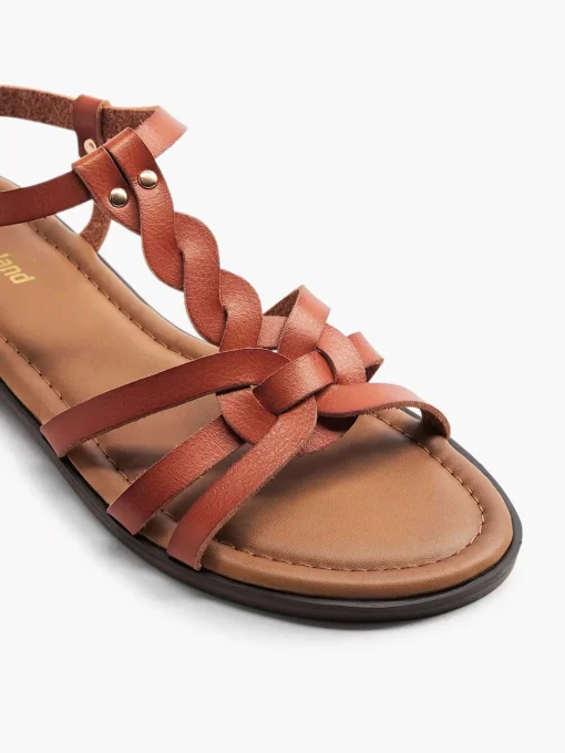 Bruine Sandalen Gevlochten