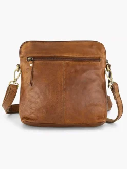 Cognac Leren Schoudertas