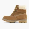 Cognac Leren Veterboot Gevoerd
