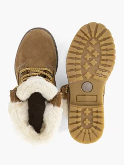 Cognac Leren Veterboot Gevoerd