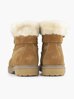 Cognac Leren Veterboot Gevoerd