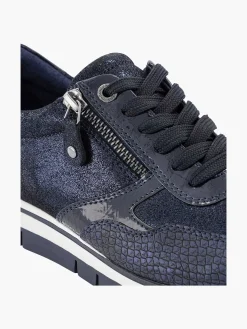 Donkerblauwe Comfort Sneaker Croco