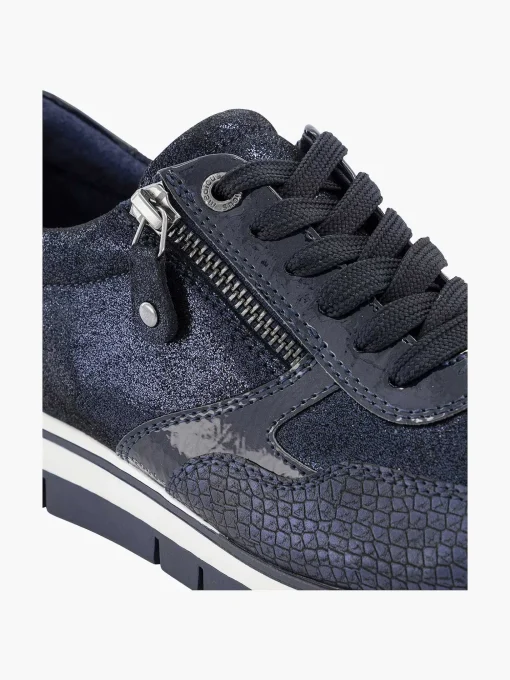 Donkerblauwe Comfort Sneaker Croco