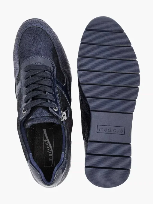 Donkerblauwe Comfort Sneaker Croco