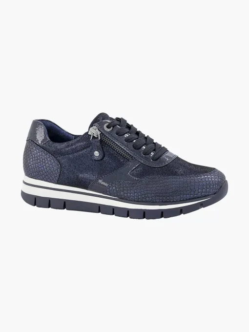 Donkerblauwe Comfort Sneaker Croco