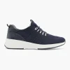 Donkerblauwe Leren Comfort Sneaker