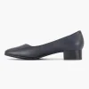 Donkerblauwe Leren Comfort Pump