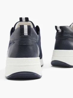 Donkerblauwe Leren Comfort Sneaker