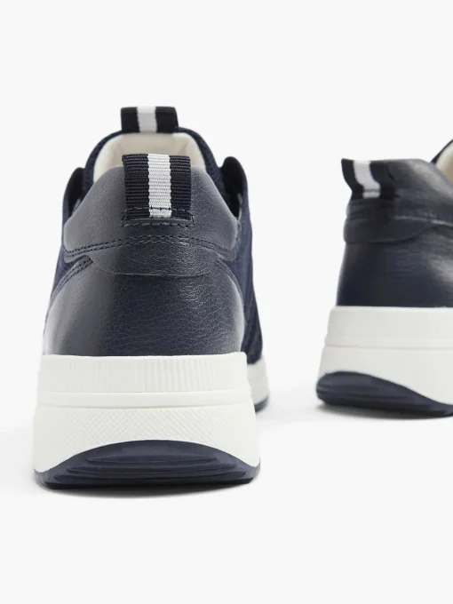 Donkerblauwe Leren Comfort Sneaker