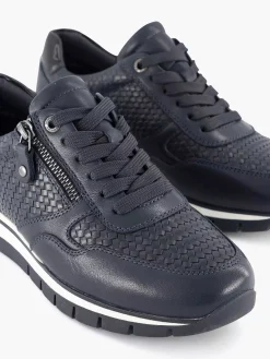 Donkerblauwe Leren Comfort Sneaker