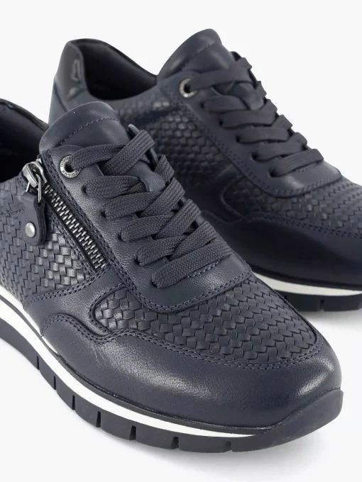 Donkerblauwe Leren Comfort Sneaker