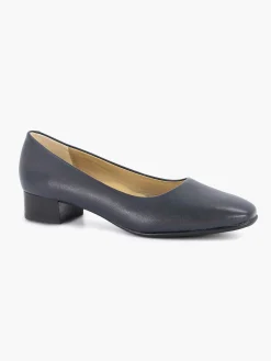Donkerblauwe Leren Comfort Pump