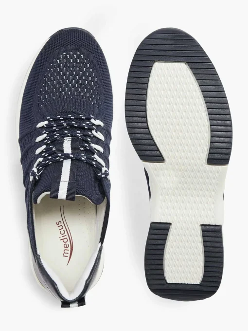 Donkerblauwe Leren Comfort Sneaker