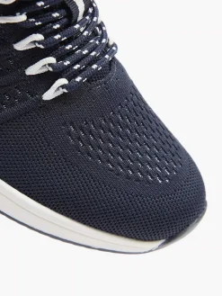 Donkerblauwe Leren Comfort Sneaker
