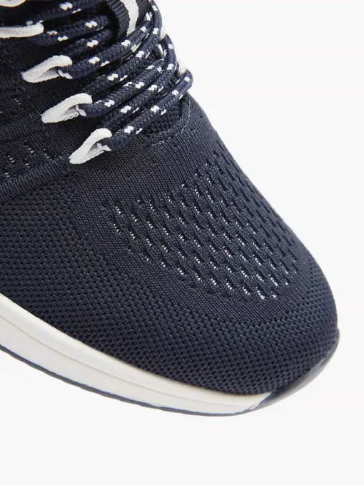 Donkerblauwe Leren Comfort Sneaker
