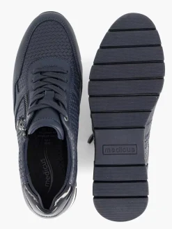 Donkerblauwe Leren Comfort Sneaker