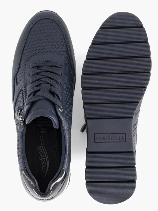 Donkerblauwe Leren Comfort Sneaker