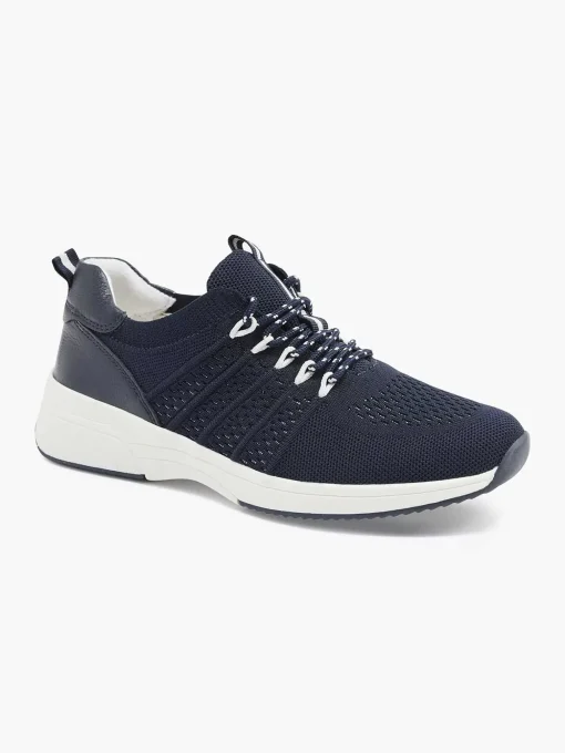 Donkerblauwe Leren Comfort Sneaker
