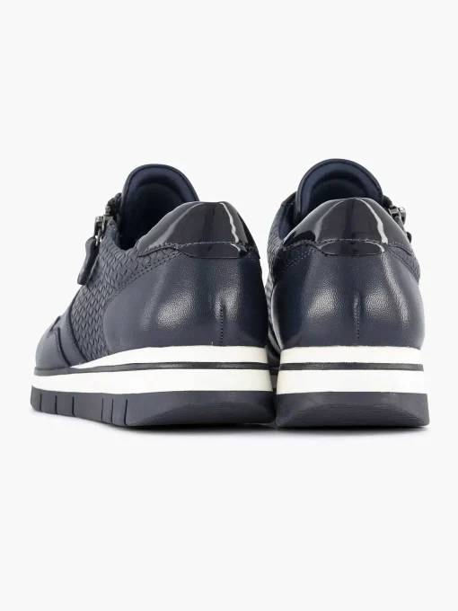 Donkerblauwe Leren Comfort Sneaker