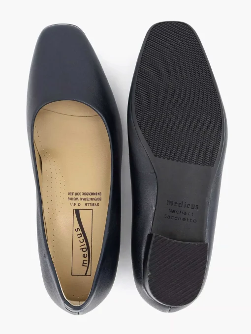 Donkerblauwe Leren Comfort Pump