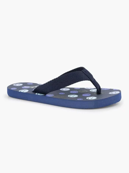Donkerblauwe Teenslipper Smiley