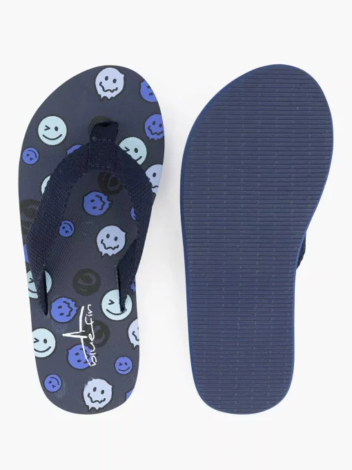 Donkerblauwe Teenslipper Smiley