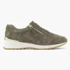 Donkergroene Leren Comfort Sneaker