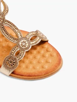 Gouden Comfort Sandalette