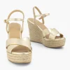 Gouden Espadrille Sleehak