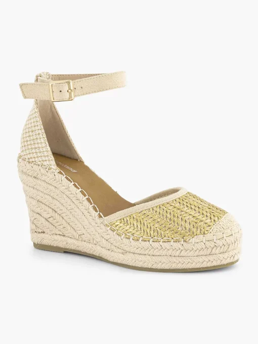 Gouden Espadrille Sleehak