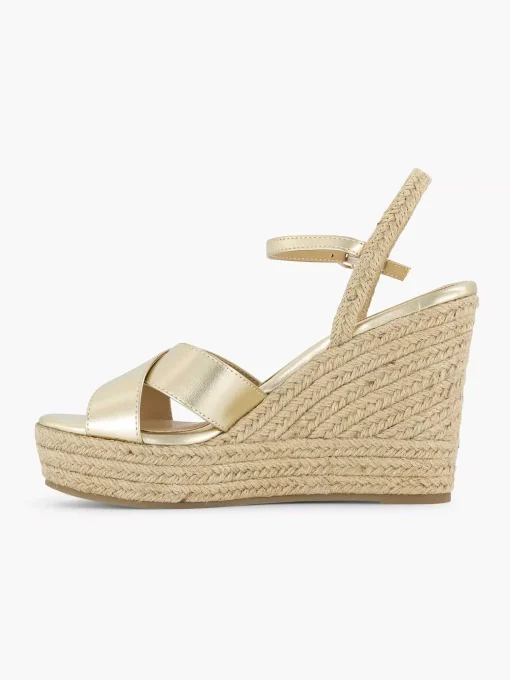 Gouden Espadrille Sleehak