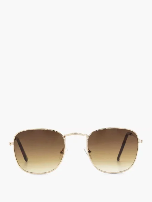 Gouden Zonnebril Met Bruine Glazen