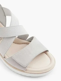 Grijze Comfort Sandalette Sleehak