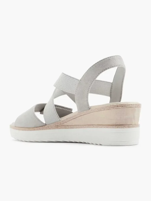 Grijze Comfort Sandalette Sleehak