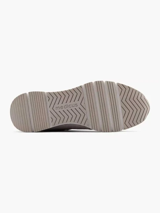 Grijze Leren Comfort Sneaker