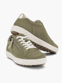 Groene Leren Comfort Sneaker
